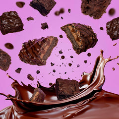 Fit Crunch Chocolate Brownie soft cake-core bar cut, energetic snack for busy days.