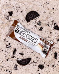 Fit Crunch nutrition panel highlights 30g protein and 8g sugar per bar.