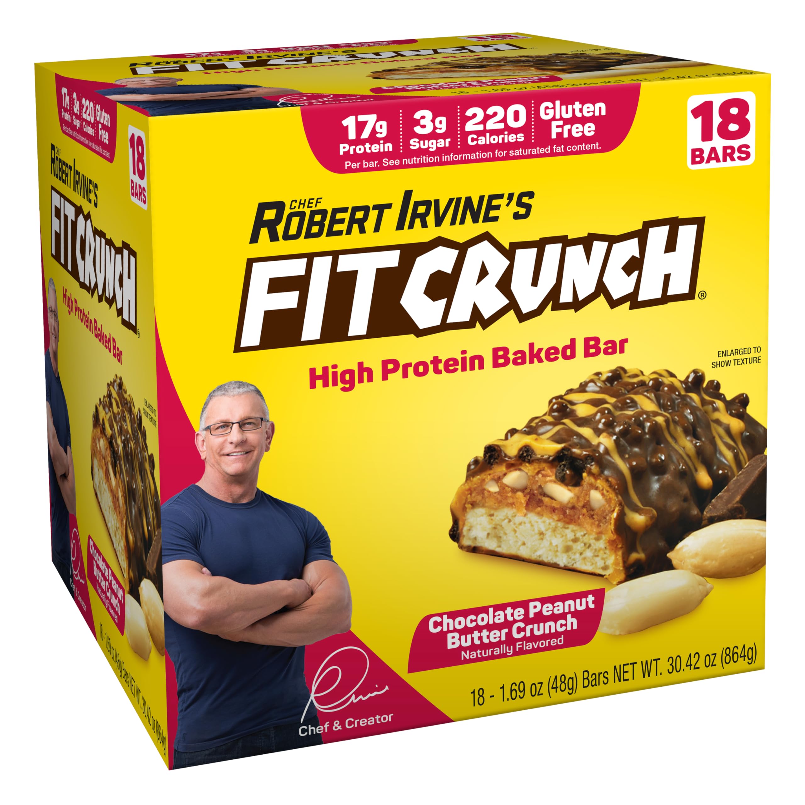 Fit Crunch snack-size bar pack shows convenient protein snack for on-the-go.