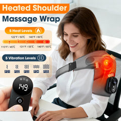 FitEase shoulder pad delivering broad massage coverage with multiple vibration motors