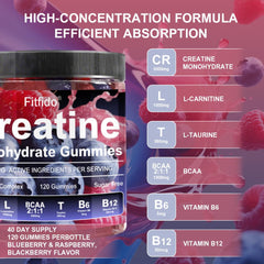 Fitfido Creatine Gummies Blackberry bottle highlights a recovery-friendly flavor option