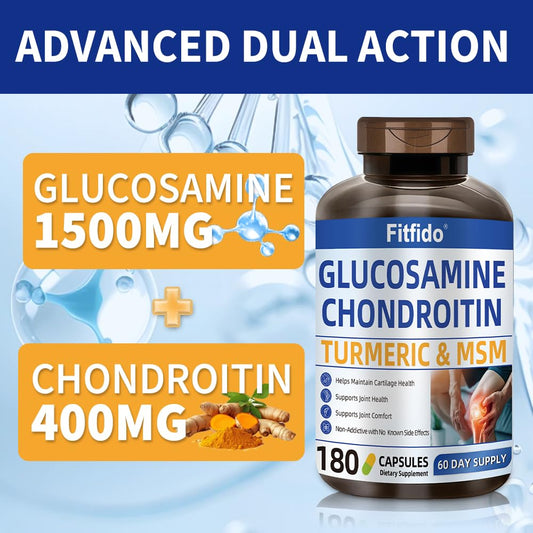 Fitfido glucosamine chondroitin msm turmeric capsules – easy daily support for active lifestyles