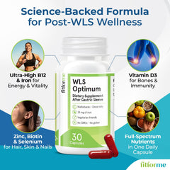 FitForMe vitamin-mineral blend with iron and zinc; comprehensive nutrient support.