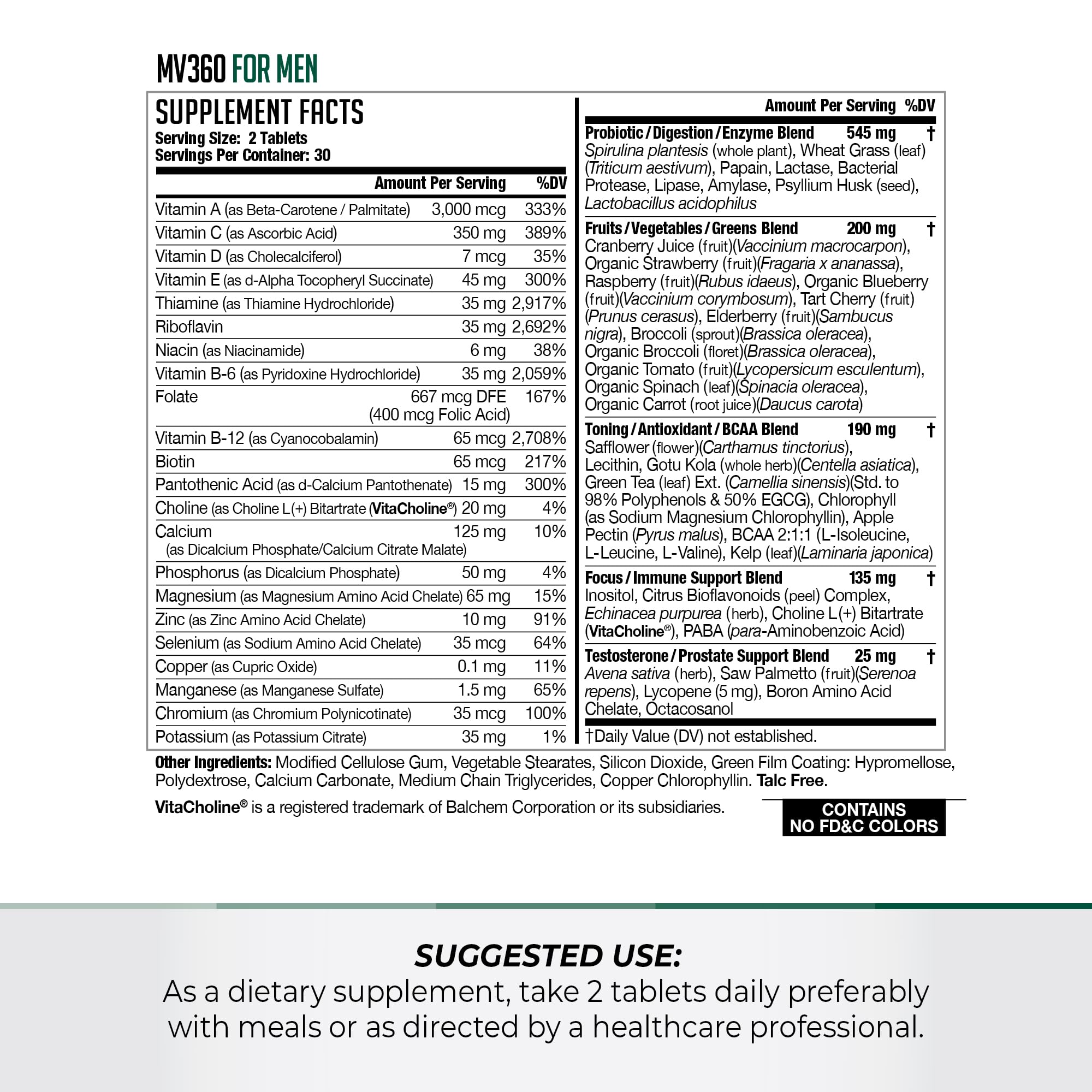 FitLife MV360 bottle top view showing compact daily multivitamin.