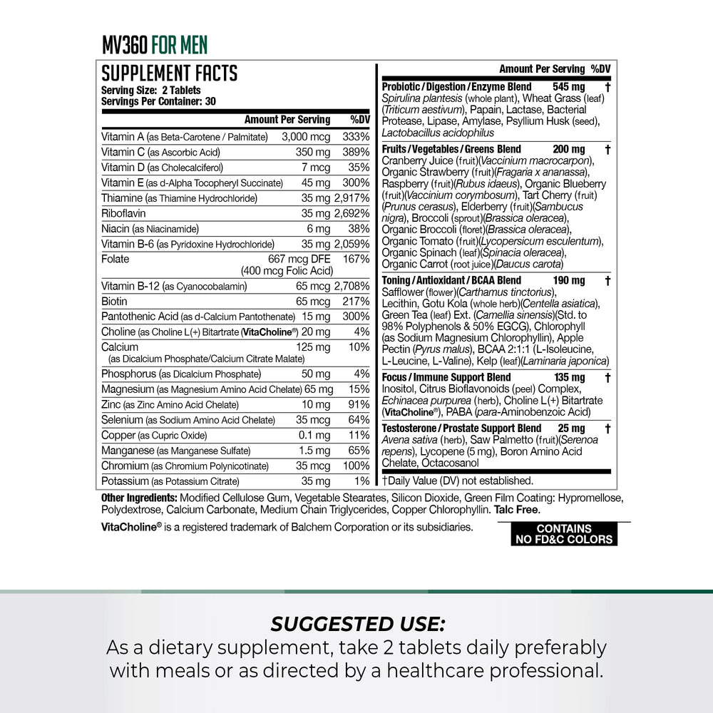 FitLife MV360 bottle top view showing compact daily multivitamin.