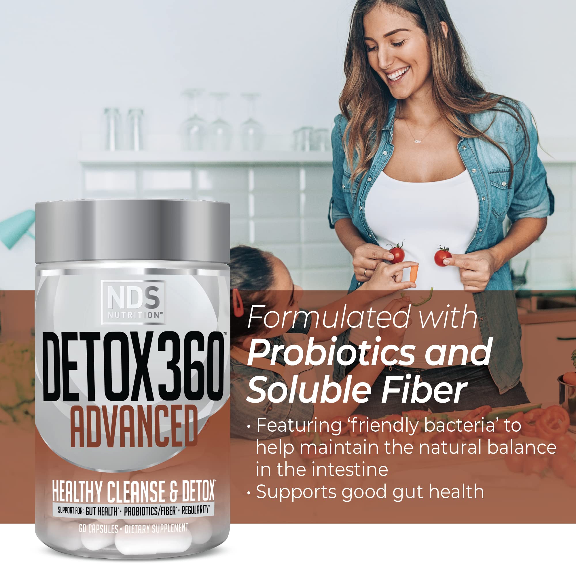 FitLife Detox360 Advanced fiber oat bran graphic underscores fiber benefits.