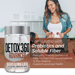 FitLife Detox360 Advanced fiber oat bran graphic underscores fiber benefits.
