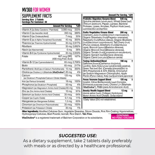 FitLife MV360 bottle back label with supplement details for transparency