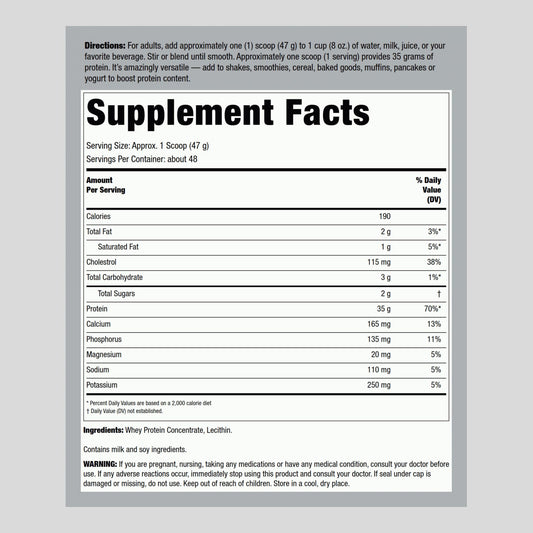 Fitness Labs whey protein package front shows non-GMO, gluten-free labeling.