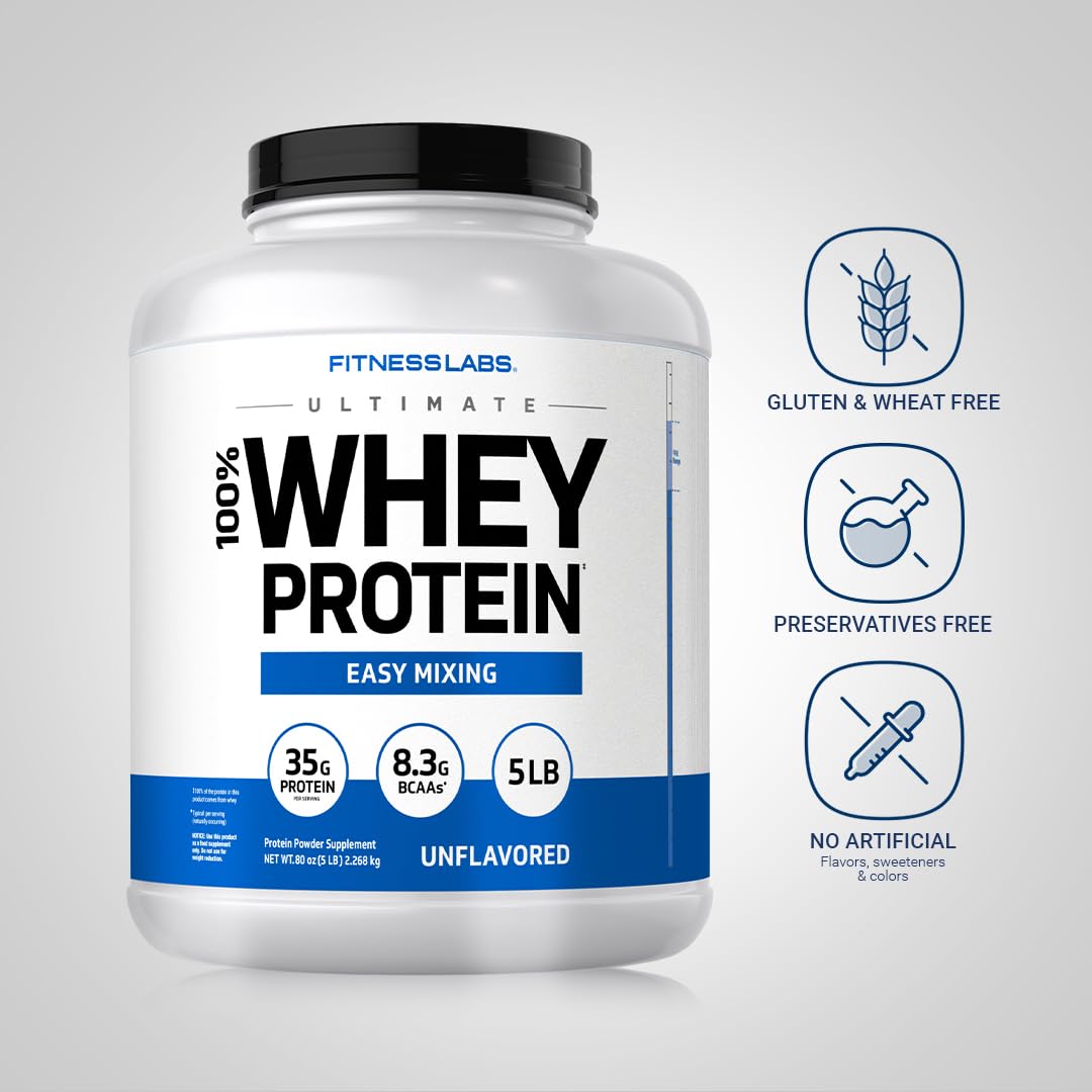 Fitness Labs whey protein shake in glass highlights creamy texture.