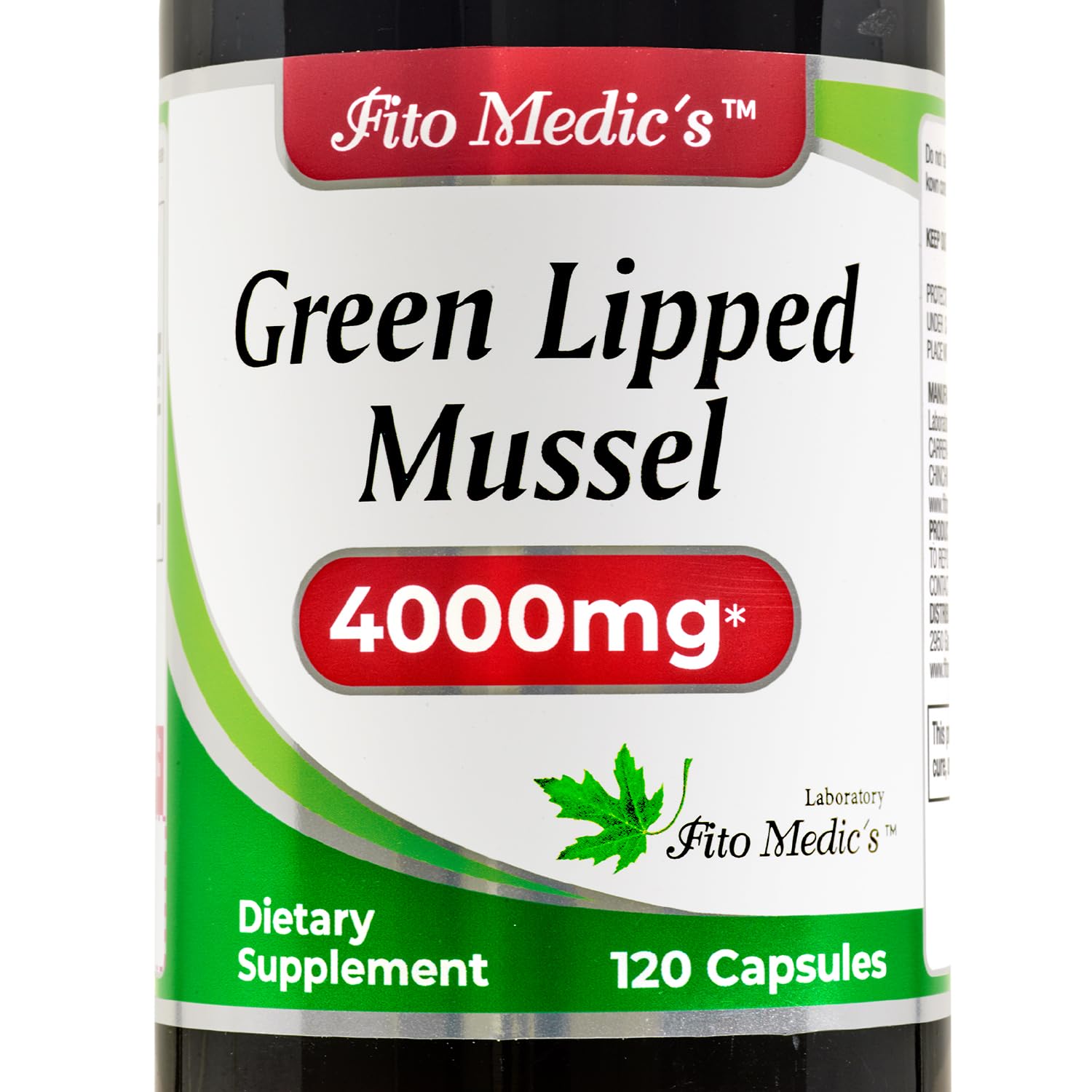 FITO MEDIC'S Green Lipped Mussel bottle ready for daily use
