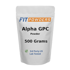 FitPowders Alpha GPC powder bottle highlights clean packaging for daily focus support