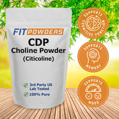 FitPowders Citicoline Powder being poured into a glass for a quick boost.