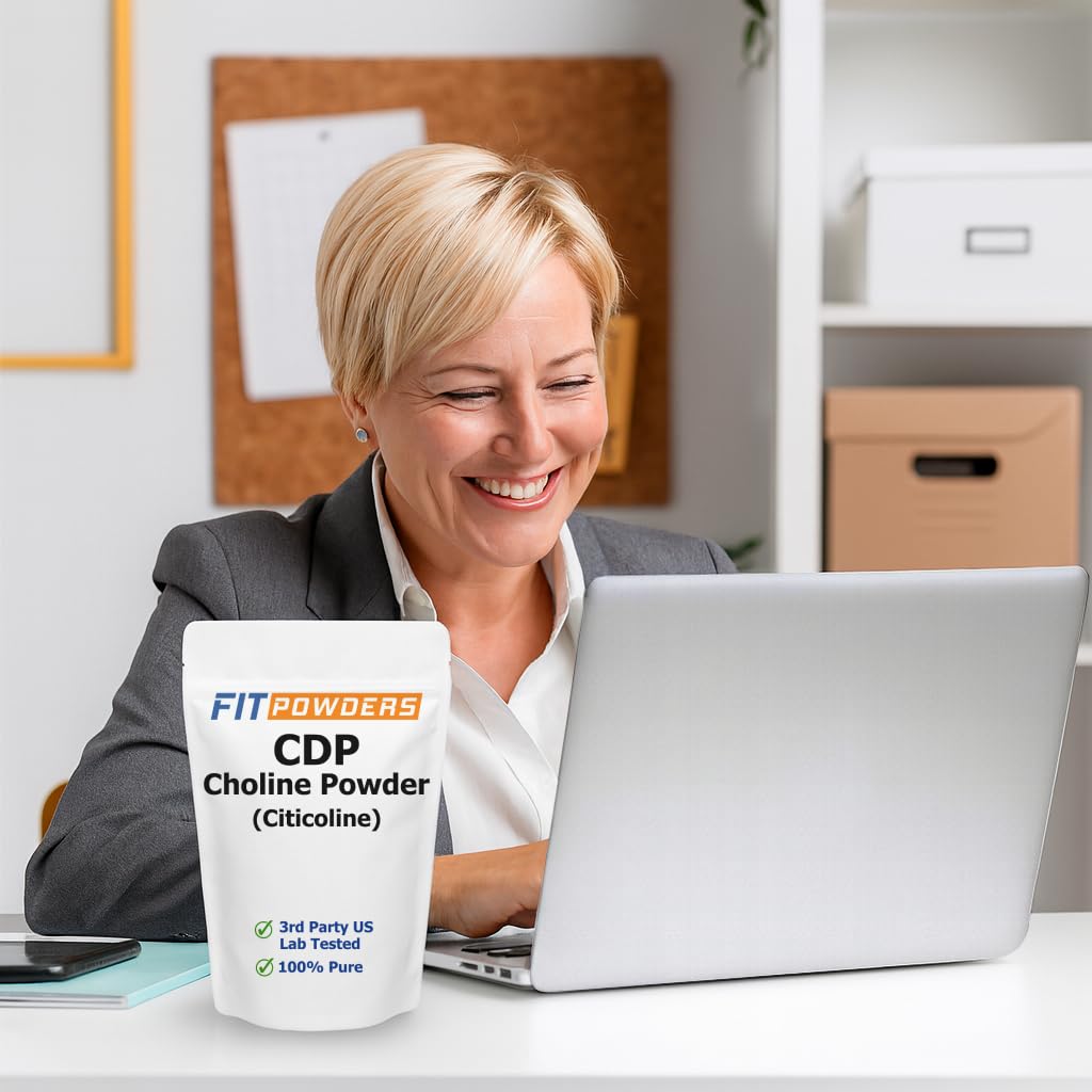 FitPowders Citicoline Powder mixed into a smoothie for daily mental clarity.