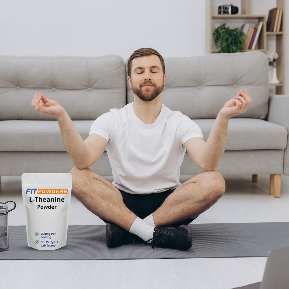 FitPowders L-Theanine packaging highlights purity and clean ingredients.