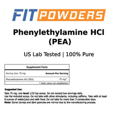 Open packaging of FitPowders Phenylethylamine powder showing purity