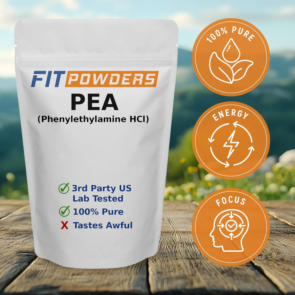 FitPowders Phenylethylamine powder with scoop for precise serving