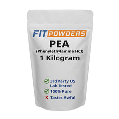 FitPowders Phenylethylamine supplement bottle supports focus and day-long energy.