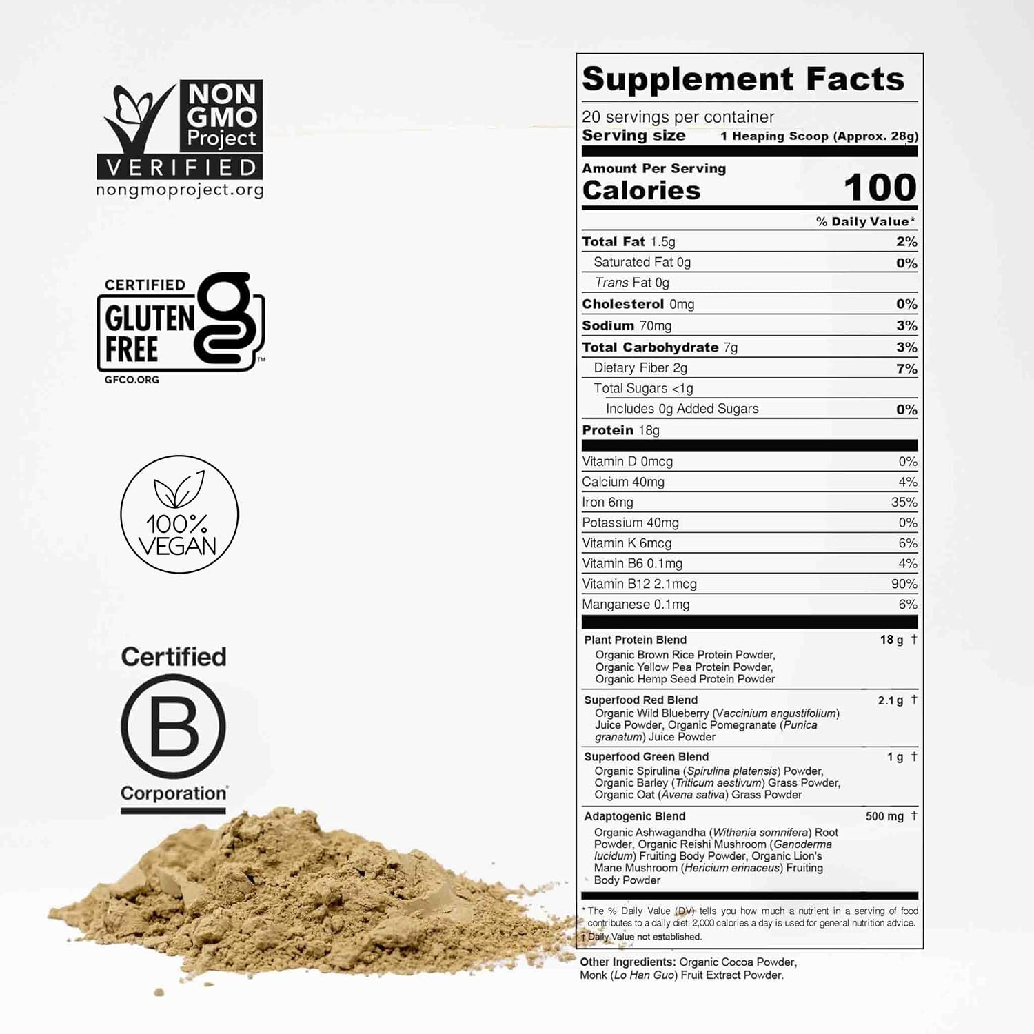 fitppl scoop showing 18g vegan protein for post-workout recovery.