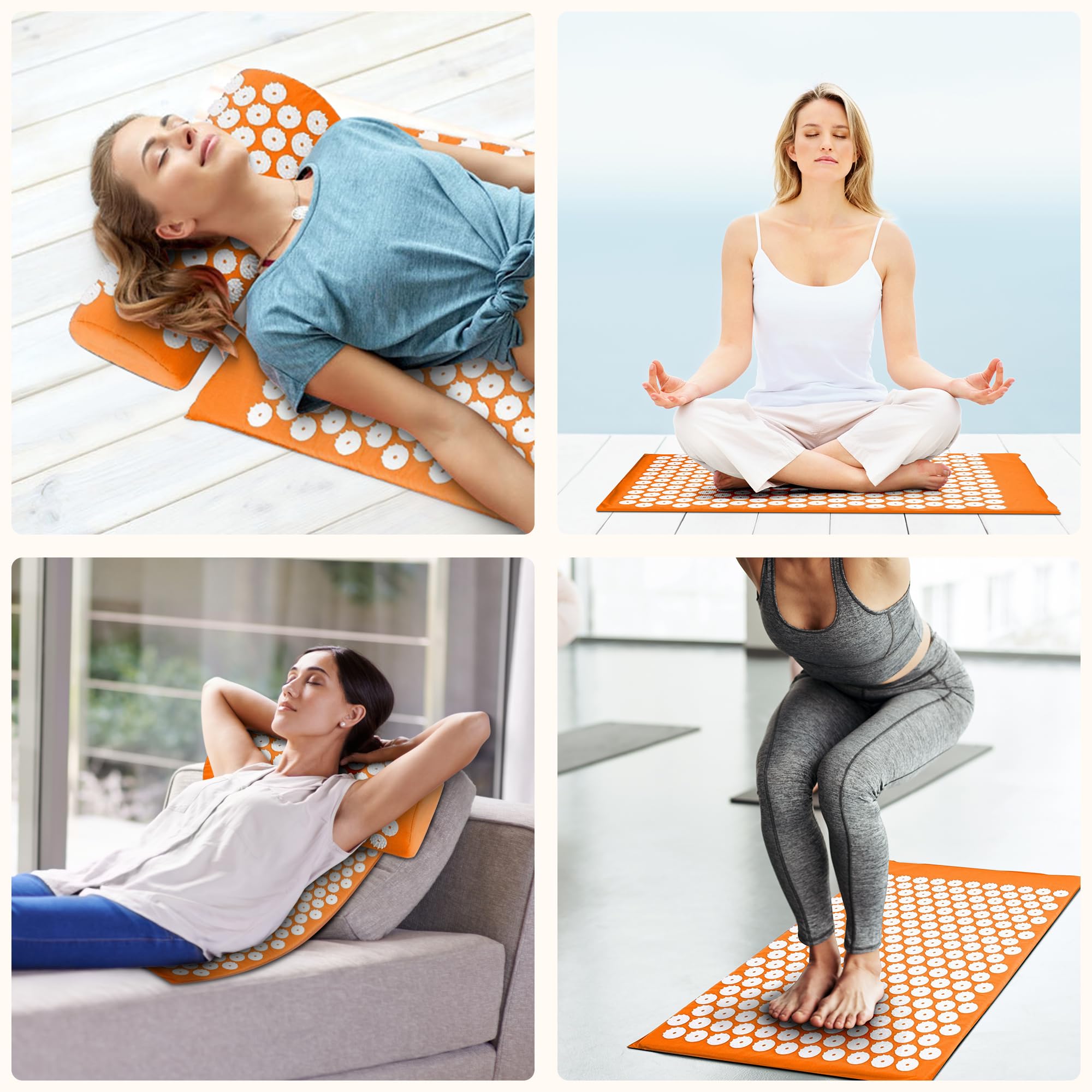 Fitvids acupressure set orange packaging highlights easy setup.