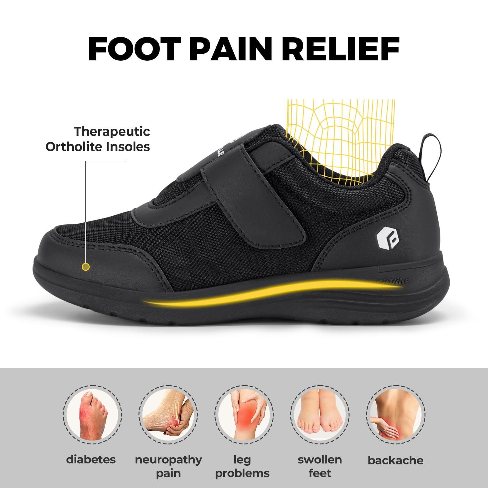 FitVille arch-support footwear helps natural alignment and reduces foot fatigue