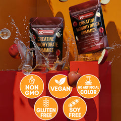 FitVitality Creatine Gummies daily-dose spoon suggests convenient self-care habit
