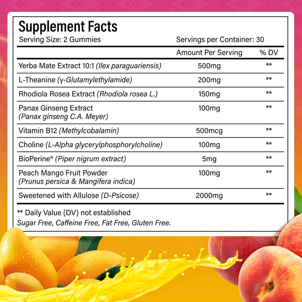FitVitality Yerba Mate Gummies closeup reveals chewy texture and vibrant color for on-the-go snacking