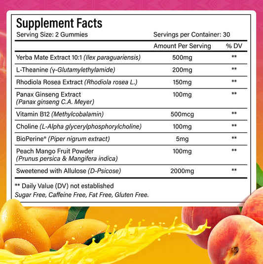 FitVitality Yerba Mate Gummies closeup reveals chewy texture and vibrant color for on-the-go snacking