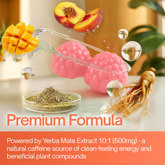 FitVitality Yerba Mate Gummies label highlights vegan gluten-free non-GMO features