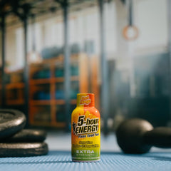 Five-hour Energy ingredients panel shows B vitamins and amino acids.