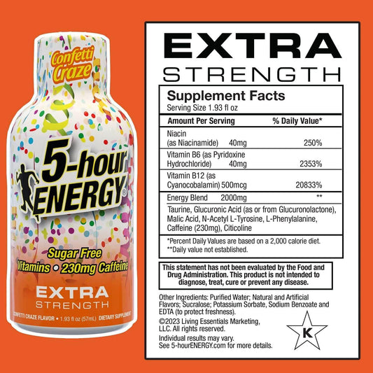 Five-hour ENERGY Extra Strength pack 24 provides bulk energy for busy days.