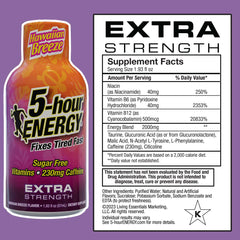 Five-hour ENERGY Hawaiian Breeze energy shot being poured for quick caffeine lift