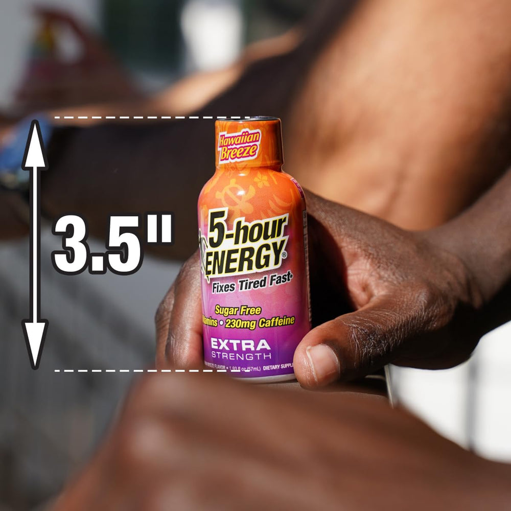 Five-hour ENERGY Hawaiian Breeze serving size and caffeine content detail