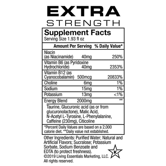 Five-hour Energy Tropical Burst bottle close-up highlighting zero sugar and compact size
