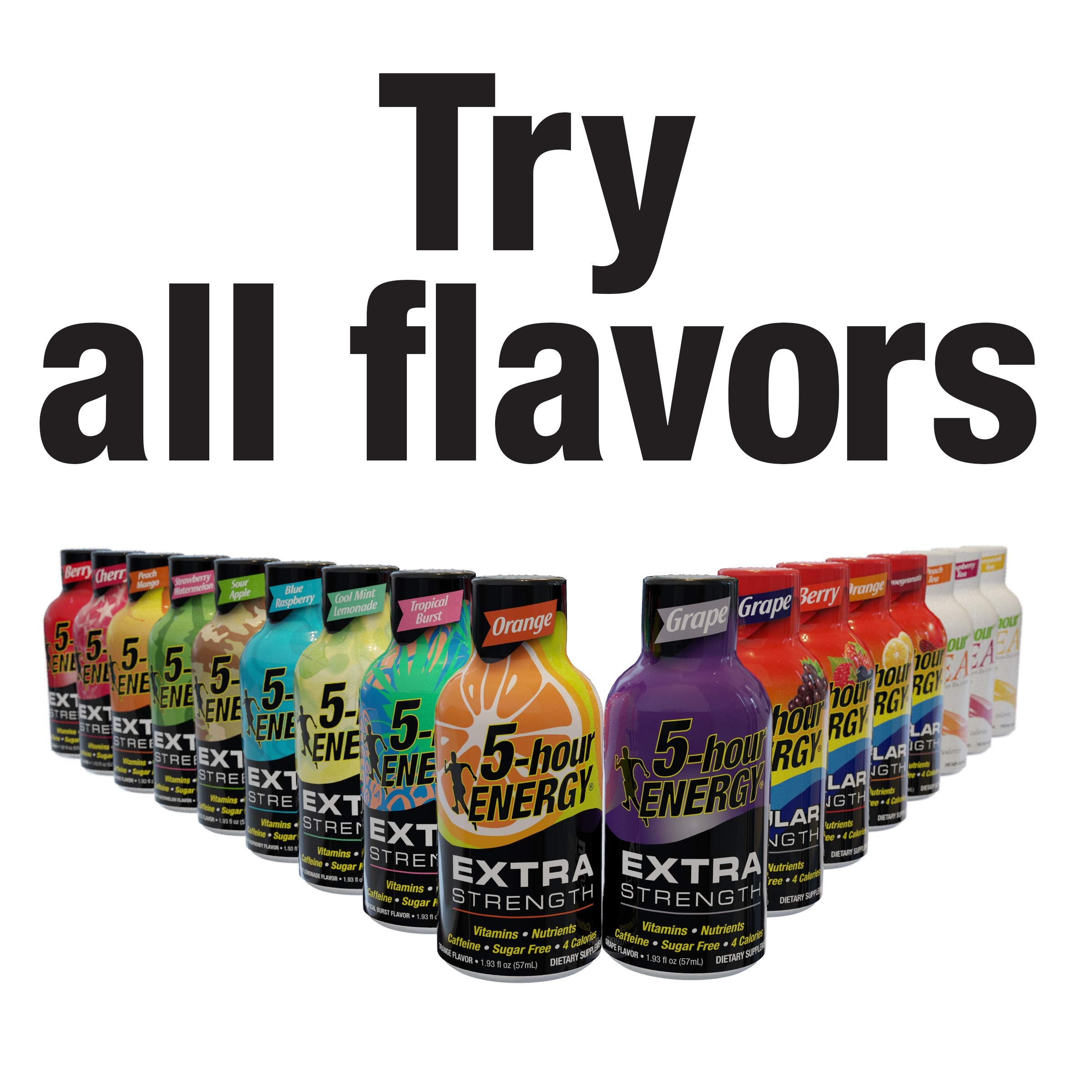 Five-hour Energy energy shot beside a clock for a reliable boost