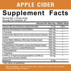 Ingredient close-up featuring melatonin and chamomile in Rich Piana Knocked Out
