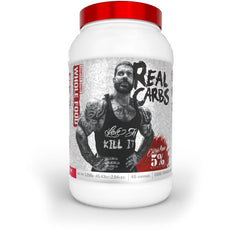Five Percent Nutrition Real Carbs bottle displaying real-food carbohydrate sources for sustained energy.