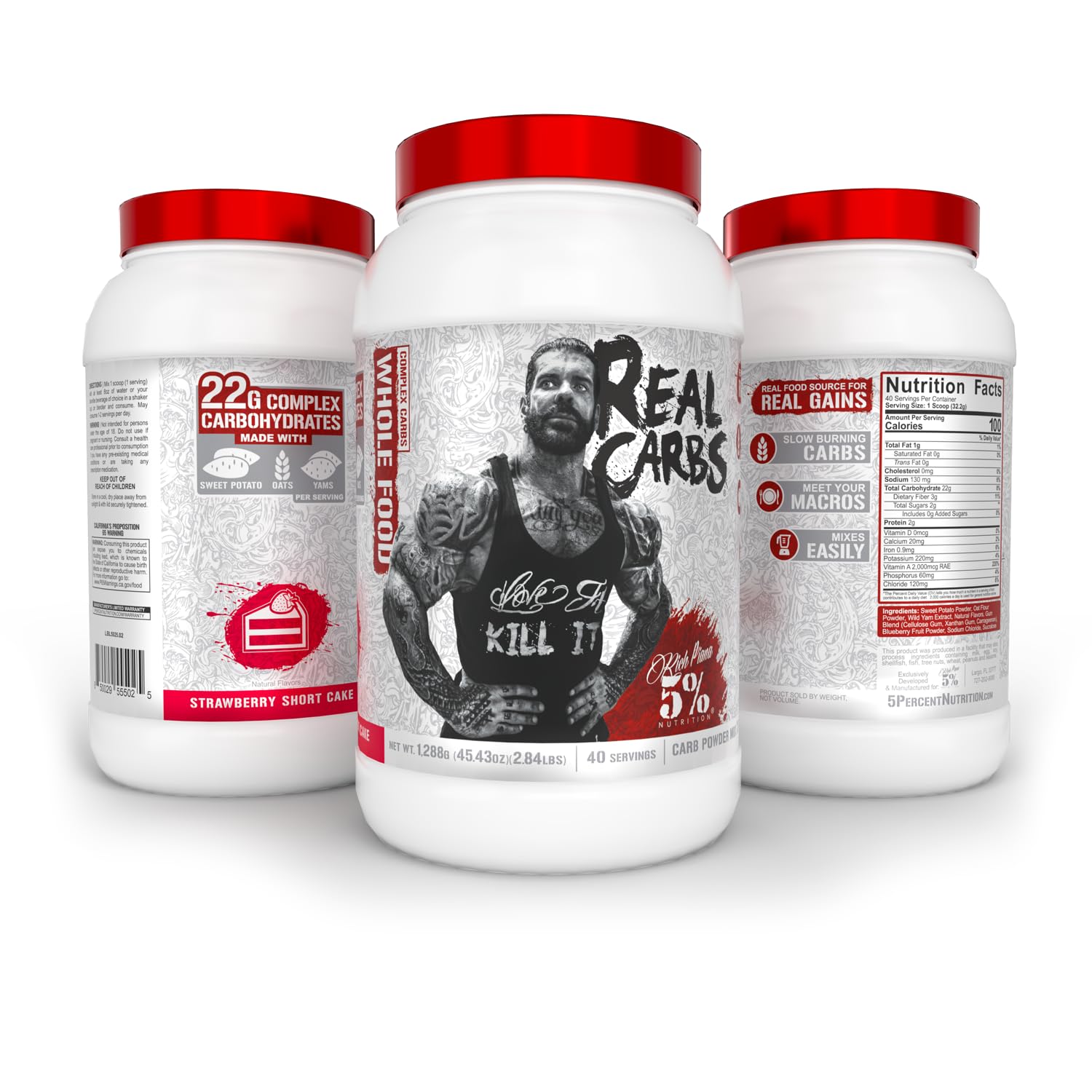 Five Percent Nutrition Real Carbs being poured to show easy mixing with liquids.