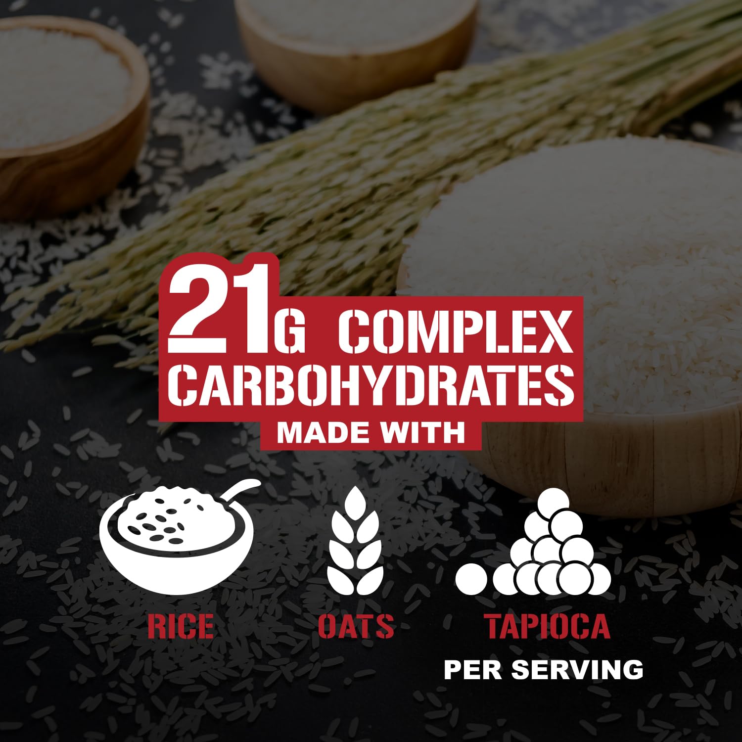 Five Percent Nutrition Real Carbs scoop highlighting cocoa flavor and real ingredients