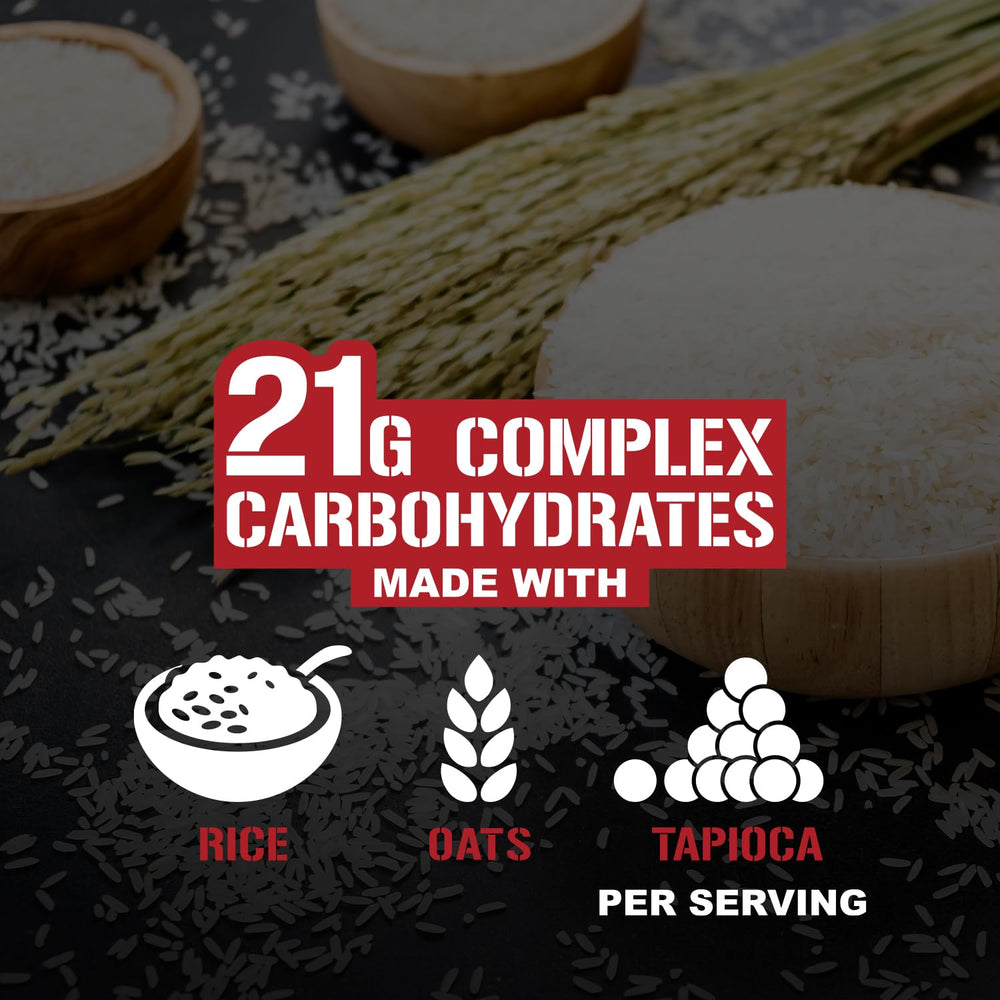Five Percent Nutrition Real Carbs scoop highlighting cocoa flavor and real ingredients