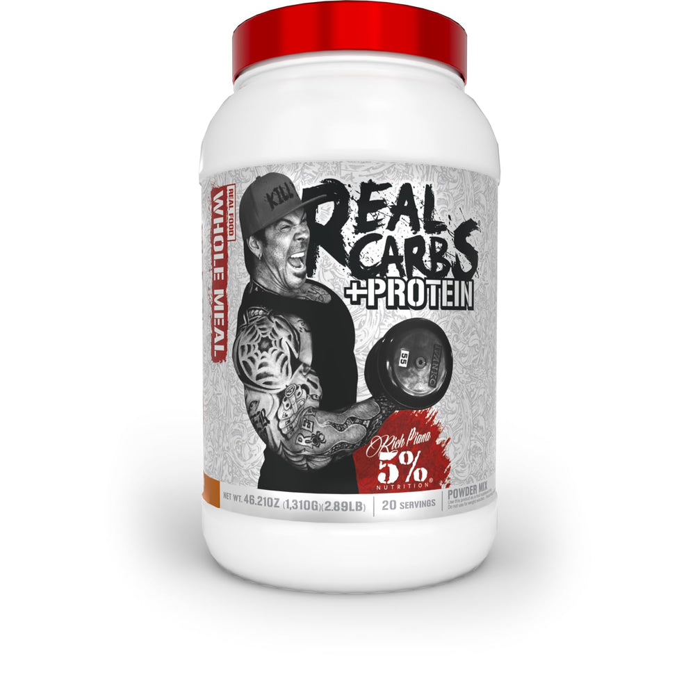Five Percent Nutrition Real Carbs + Protein bottle in banana nut bread flavor for a ready-to-drink option.