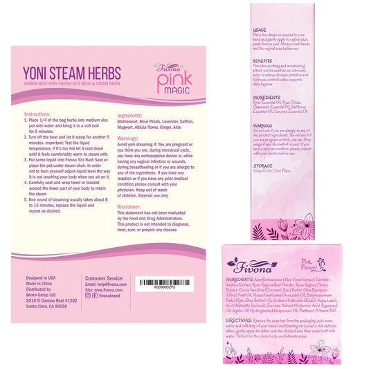 Fivona Pink Magic Herbs for refreshing yoni steam blends.