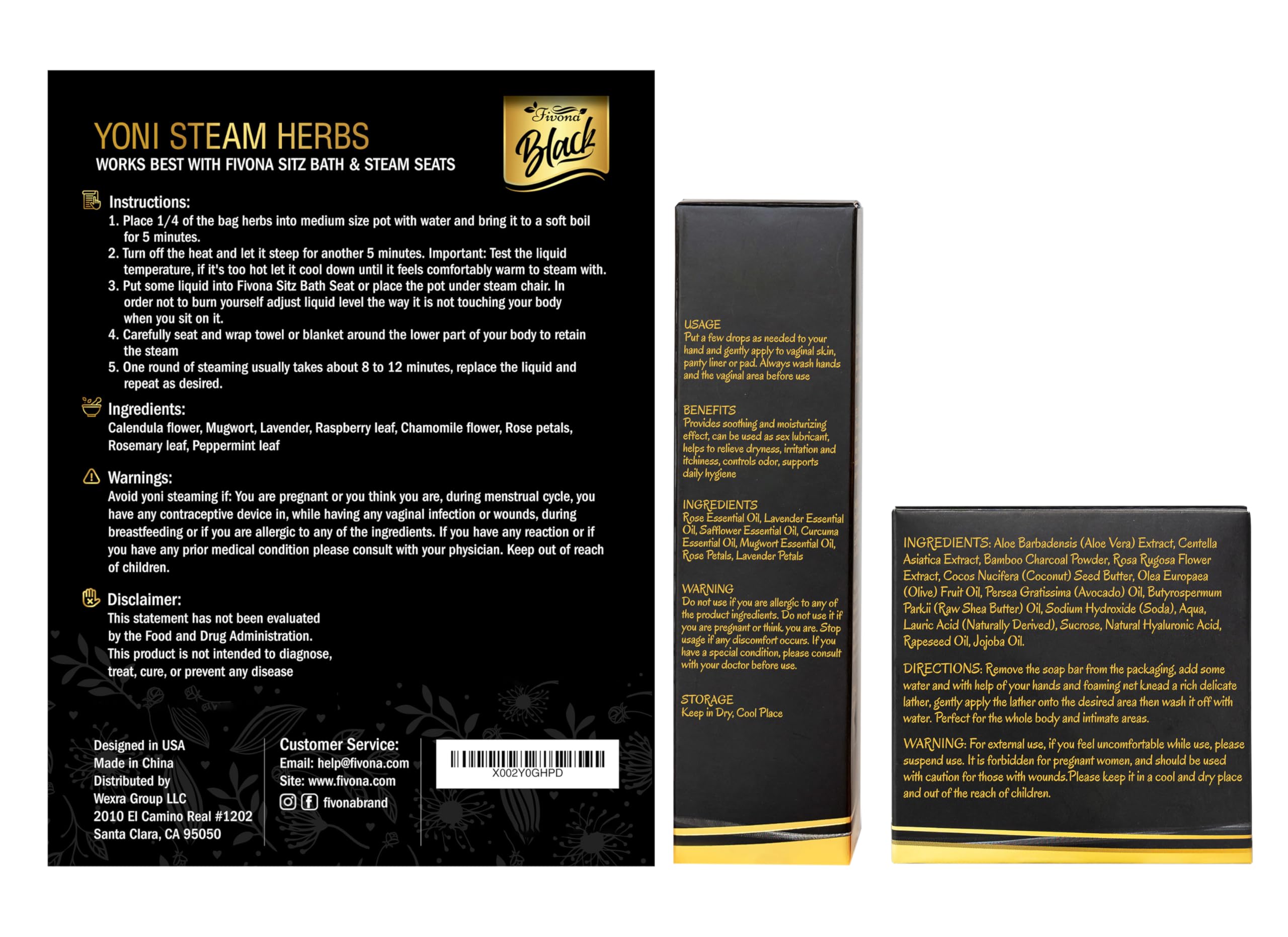 FIVONA Yoni Care Kit packaging box highlights premium set