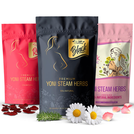 FIVONA yoni steaming blends collection with three 50g packs for multiple sessions