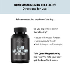 Fixxr Quad Magnesium formula image illustrating four magnesium forms blend