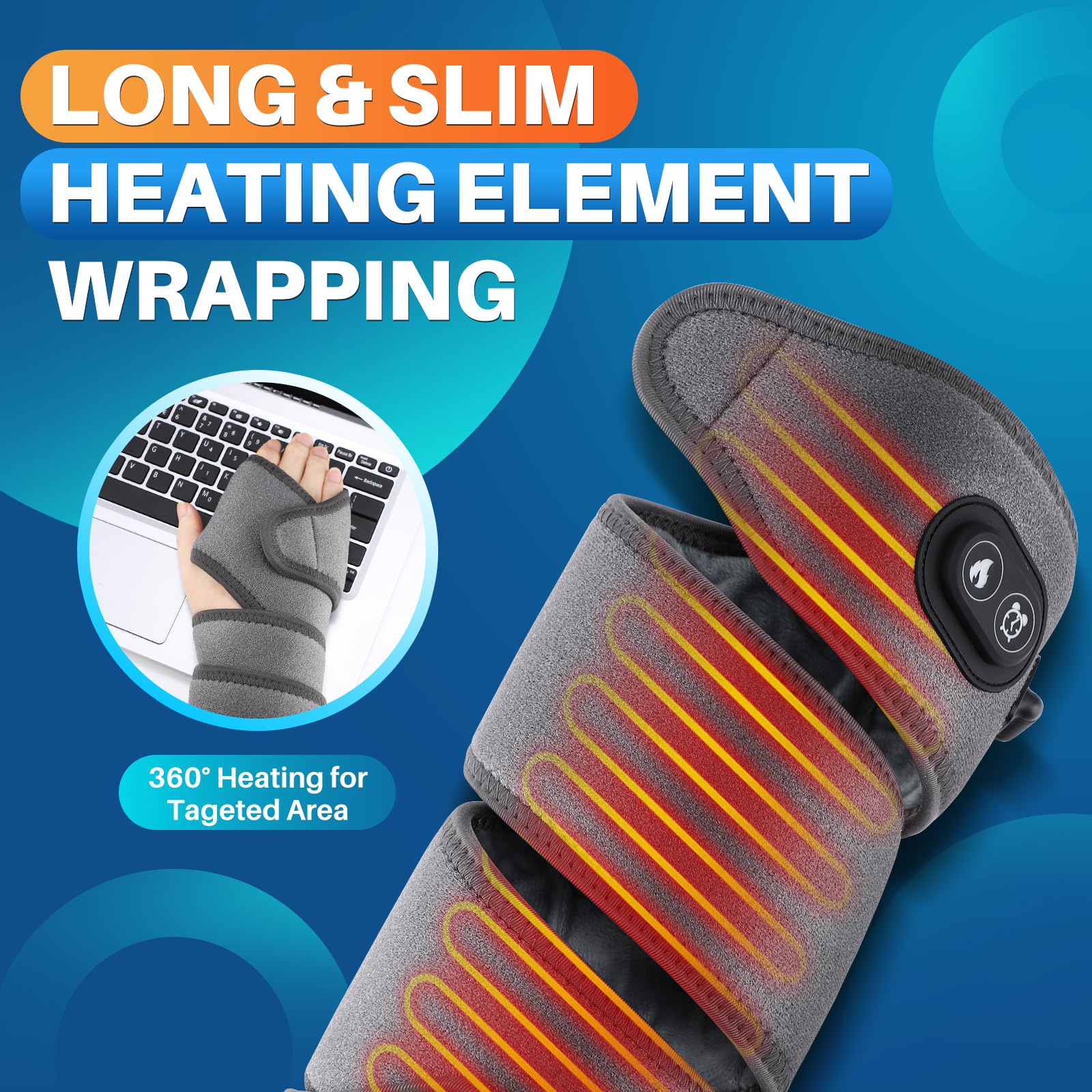 FlareMore knee heated pad wrap delivering focused heat for knee support