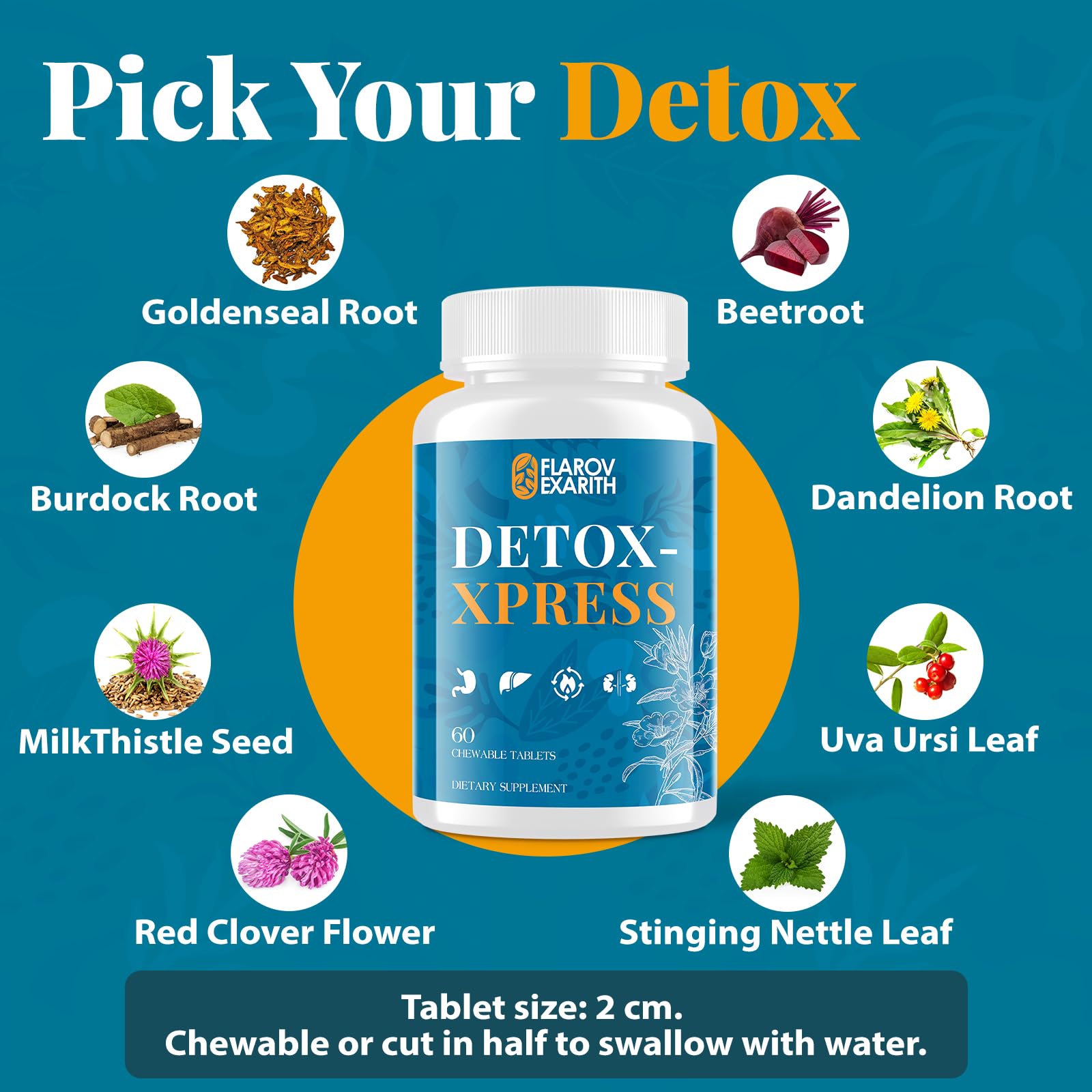 Flarovexarith 7-day detox option graphic for quick toxin flush
