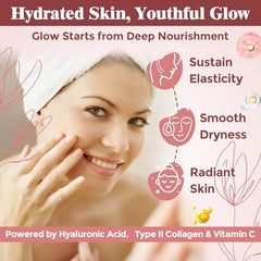 Flarovexarith hyaluronic acid capsules close-up for skin hydration.