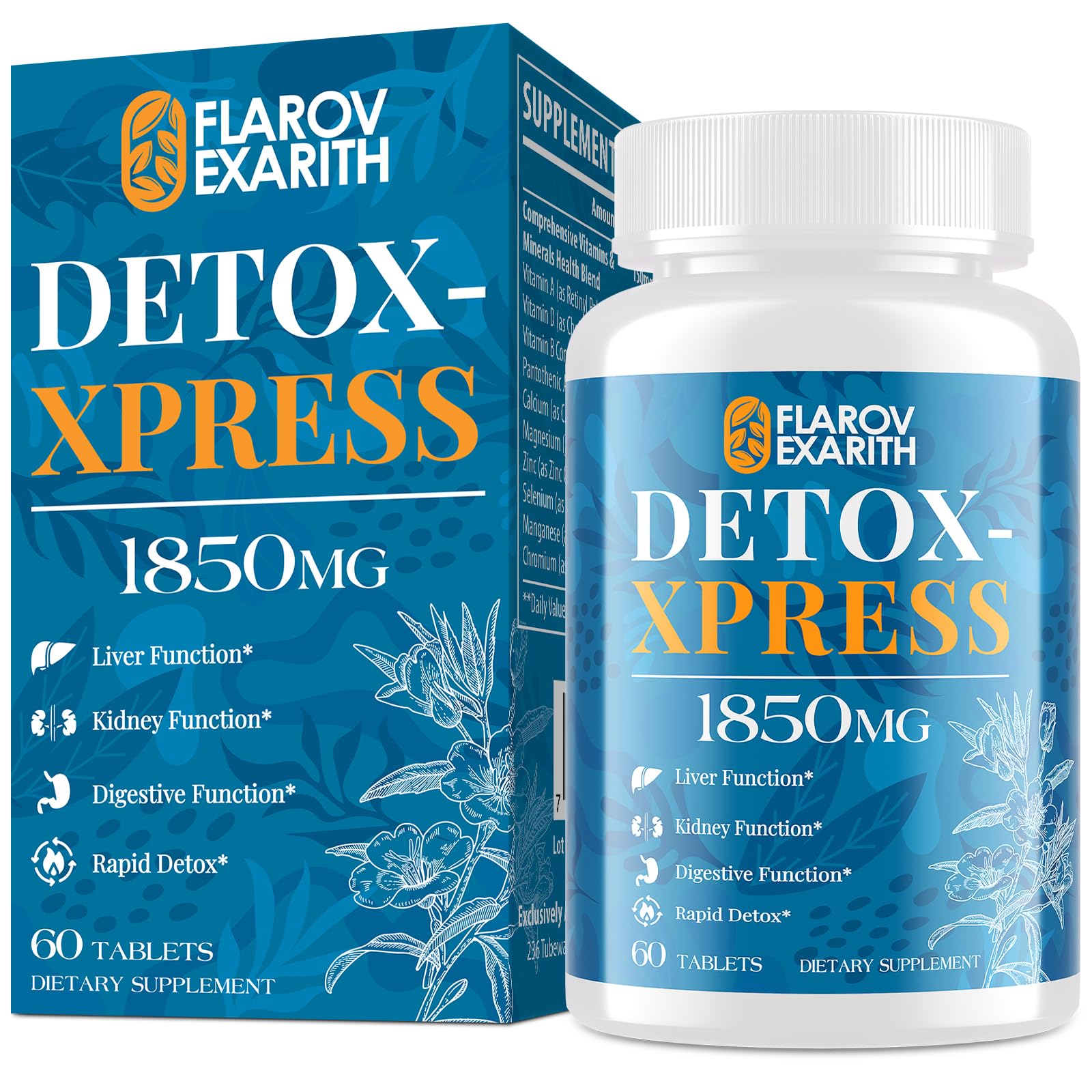 Flarovexarith vegan-friendly formula icon emphasizing safe detox