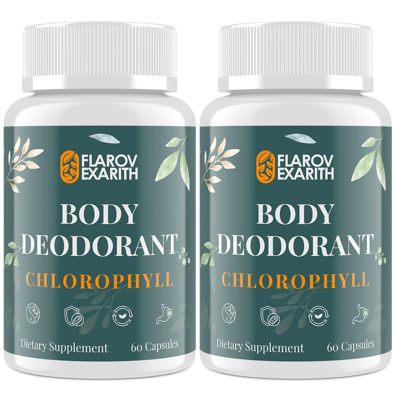 Flarovexarith deodorizing supplement bottle-front for daily freshness.